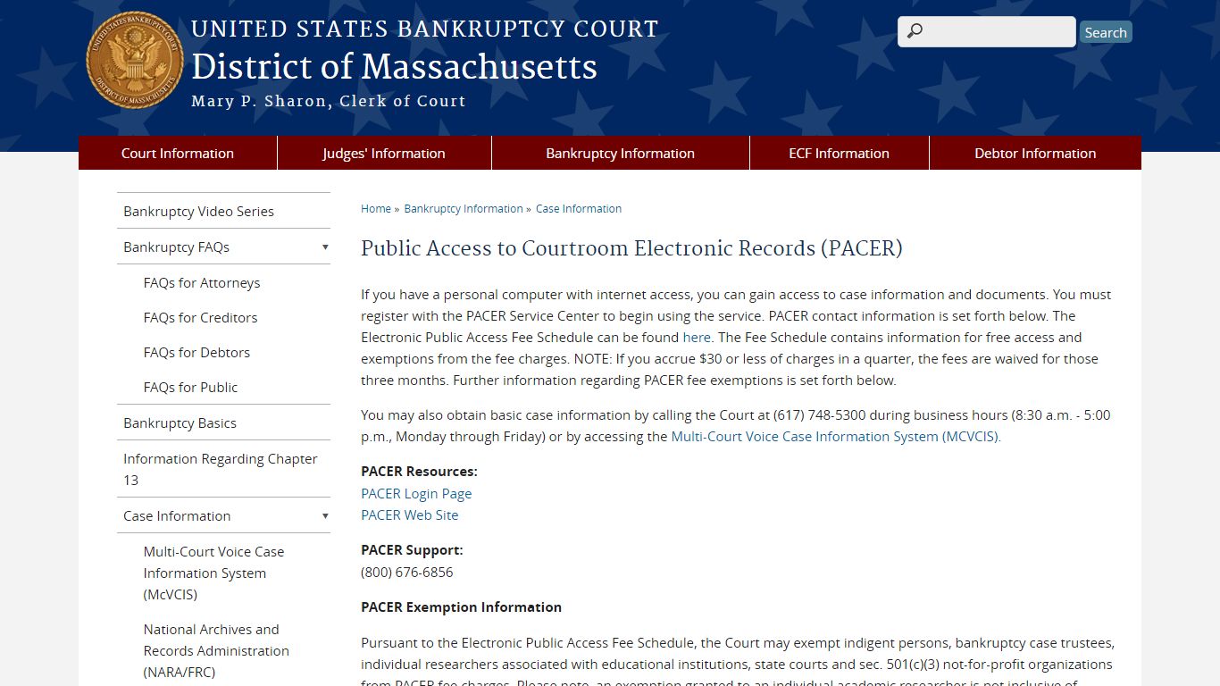 Public Access to Courtroom Electronic Records (PACER)